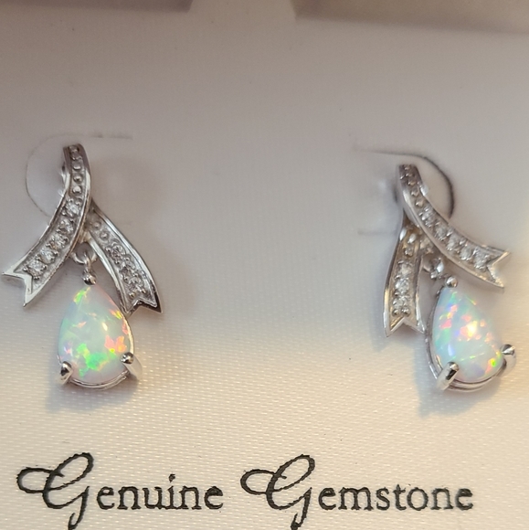 FAS THAI Jewelry Signed Fas Thai Silver Geniune Opal Dangle Stud Earrings New Poshmark